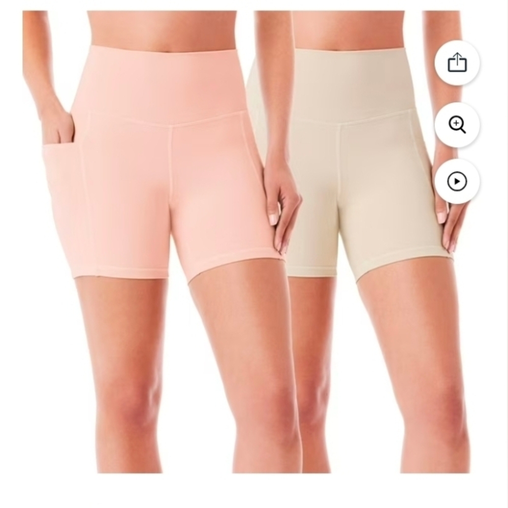 Member's Mark Women's 2-Pack Bike 5" Short UPF 50 Sun Protection - Picture 1 of 9